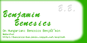 benjamin bencsics business card